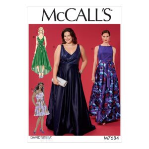 mccall's patterns misses/women's sleeveless dresses with neckline and hem variations