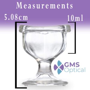 GMS Optical Glass Eye Wash Cup - Soothing Relief from Allergens, Irritants, Makeup, Dust, Dry Eyes and More - Use with Distilled Water or Saline (10 mL Volume)