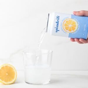 Spindrift Sparkling Water, Lemon Flavored, Made with Real Squeezed Fruit, 12 Fl Oz Cans, Pack of 24 (Only 3 Calories per Can)