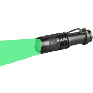 wayllshine single mode green led flashlight, hunting light mini green light flashlight, 1 mode green flashlight, green flashlight torch for hunting night observation