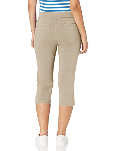 Briggs New York Womens Pull On Capri Pocket Casual Pants, Cobblestone, 12 US