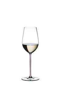 riedel fatto a mano riesling glass, 1 count (pack of 1), pink