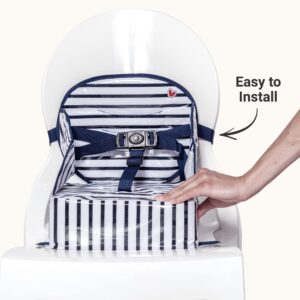 BabyToLove Easy Up Baby Booster Seat | Lightweight On The Go and Easy to Carry | Blue Stripes