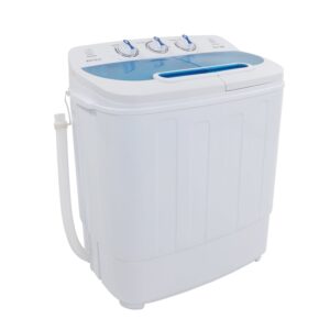 rovsun 15lbs portable washing machine with draining pump, electric mini washer with twin tub, great for home rv camping mini dorms apartments college
