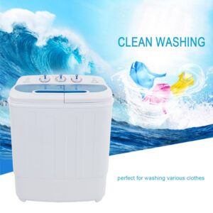 ROVSUN 15LBS Portable Washing Machine with Draining Pump, Electric Mini Washer with Twin Tub, Great for Home RV Camping Mini Dorms Apartments College