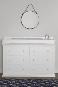 suite bebe brooklyn 6 drawer double dresser, white