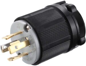 miady nema l14-30p generator plug, 30 amp 4-prong industrial grade locking male plug up to 7,500w, grounding type/ul listed
