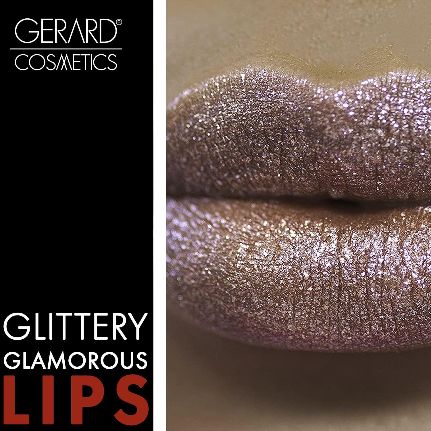 Gerard Cosmetics Glitter Lipstick (Hollywood Blvd) | Nude Pink Lipstick with Sparkling Metallic Glitter | Long Lasting, Smooth Formula | Highly Pigmented Opaque Color | Cruelty Free & Made in USA