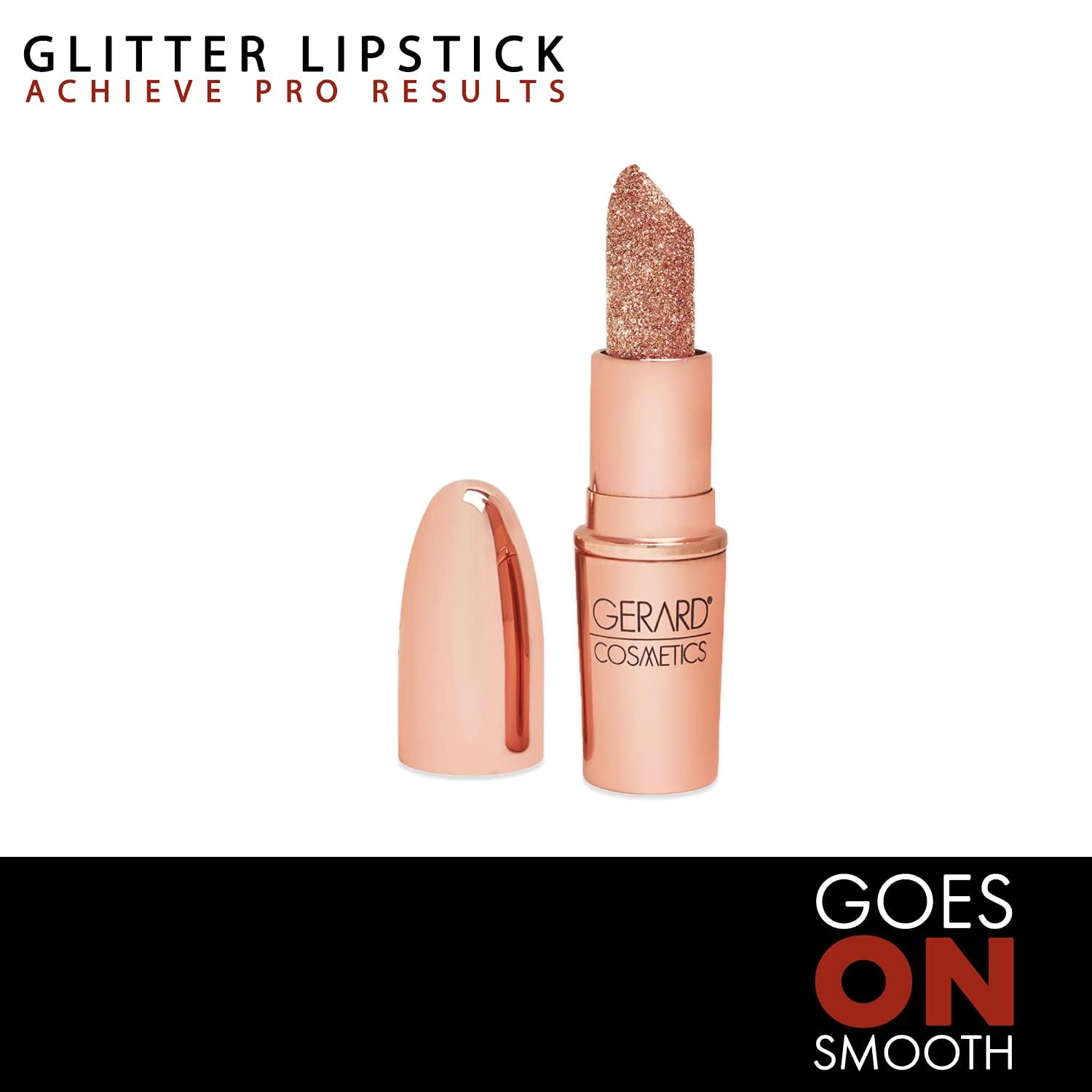 Gerard Cosmetics Glitter Lipstick (Hollywood Blvd) | Nude Pink Lipstick with Sparkling Metallic Glitter | Long Lasting, Smooth Formula | Highly Pigmented Opaque Color | Cruelty Free & Made in USA