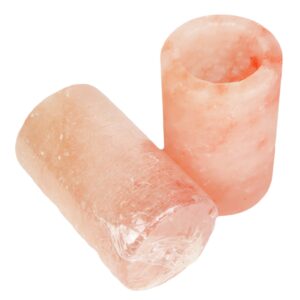 Himalayan Secrets Set of 4 Himalayan Tequila Shot Glass Set - 100% Edible Hand Carved Himalayan Crystal Salt - 3" Tall