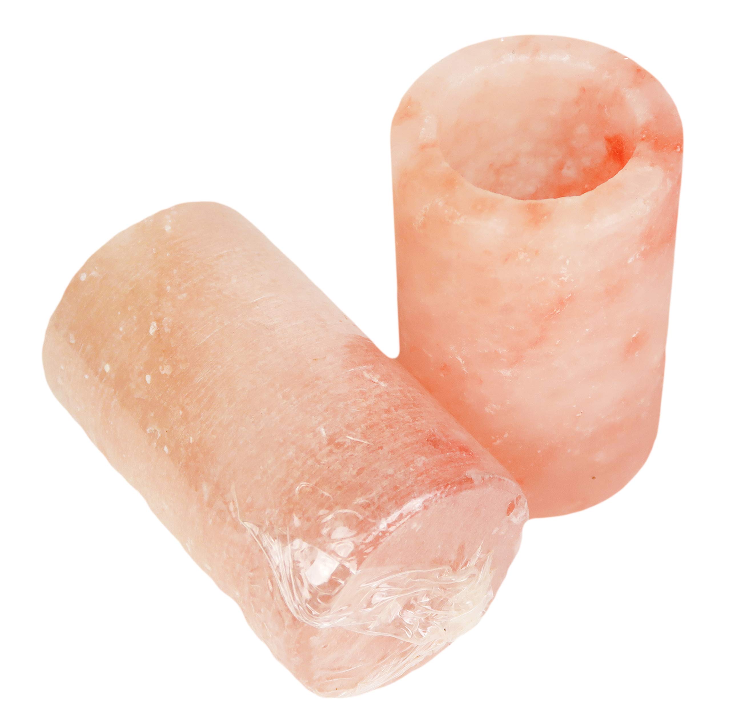 Himalayan Secrets Set of 4 Himalayan Tequila Shot Glass Set - 100% Edible Hand Carved Himalayan Crystal Salt - 3" Tall