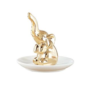 colias wing home desk ornaments wedding decoration-lovely elephant stylish design ceramic trinkets tray necklace earrings rings stand display organizer holder jewelry holder decor dish plate-gold