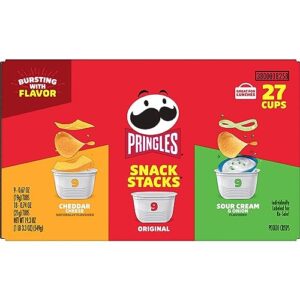 Pringles Potato Crisps Chips, Lunch Snacks, On-the-Go Snacks, Snack Stacks, Variety Pack, 19.3oz Box (27 Cups)​​