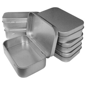 30 pcs metal hinged tin box container mini portable small storage container kit with lid for home storage 3.7x2.3x0.8 inch.