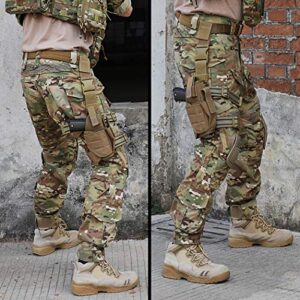 IDOGEAR Men's G3 Combat Pants with Knee Pads Multi Camouflage Trousers Airsoft Hunting Paintball Tactical Outdoor Pants (Multi-camo,34W x 32L)