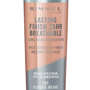 Rimmel Lasting Finish Breathable Foundation, Classic Beige, 1 Fluid Ounce