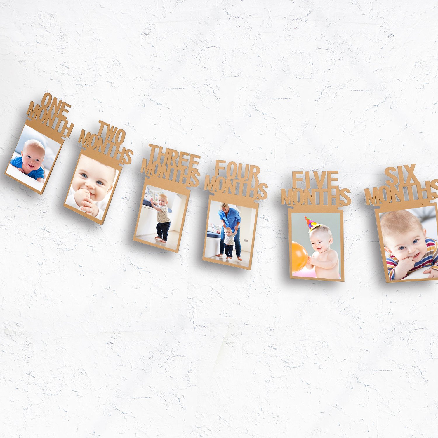 Bememo 1st Birthday Baby Photo Banner for Newborn 12 Month Photo Prop Monthly Milestone Bunting Garland First Birthday Party Decoration