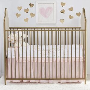 Little Seeds Piper Upholstered Metal Crib, Gold