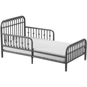 little seeds monarch ivy metal toddler bed, graphite gray
