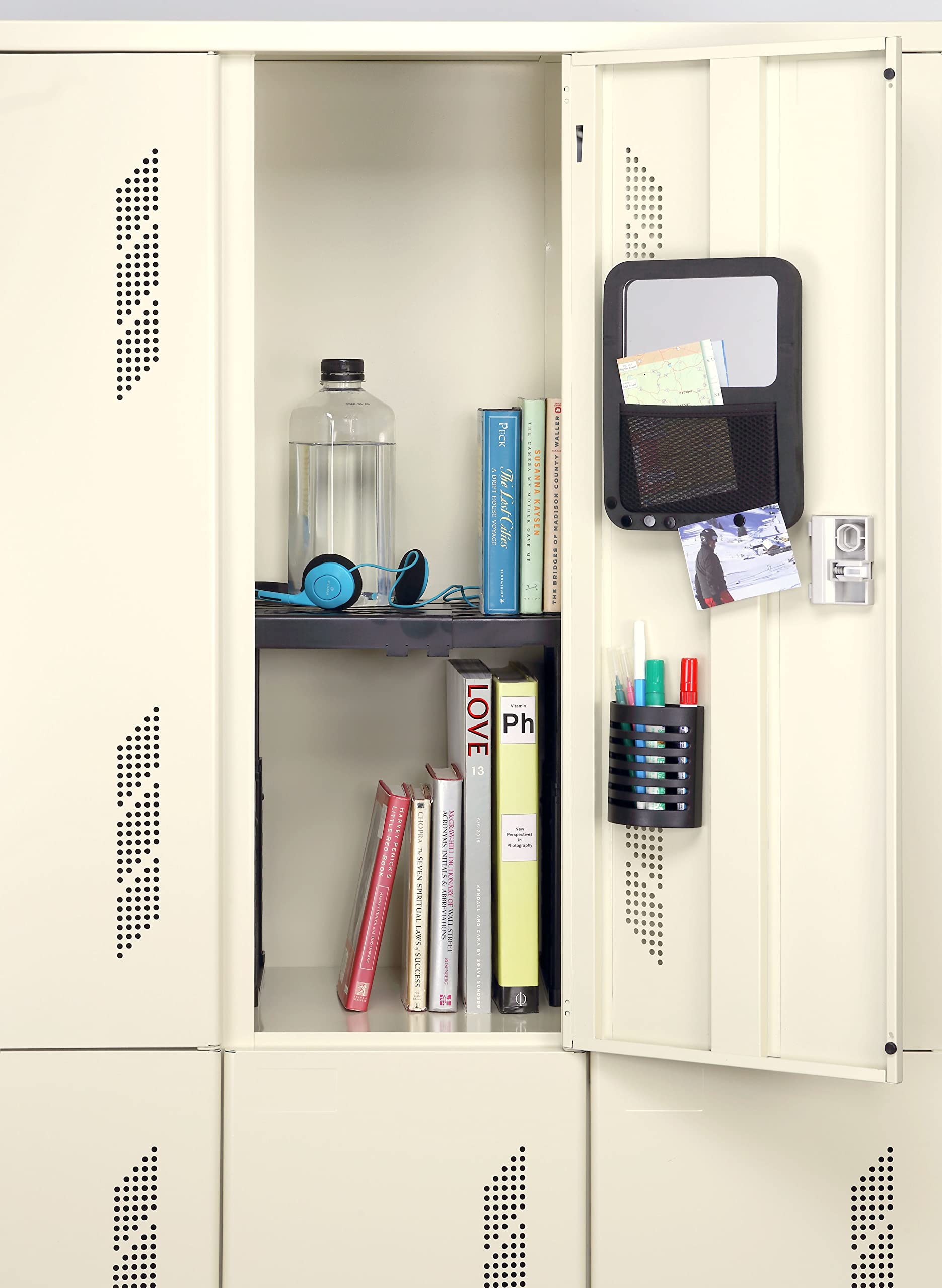 Tools for School Adjustable Locker Shelf Strong ABS Plastic - Width Adjusts from 8"-12.5" & Height Adjusts from 10"-14" - Patented Design - Beware of Cheap IMITATIONS - (Black)