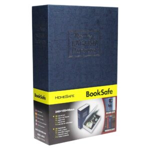 sepox® ultimate diversion safe book box, lock box with key - large sized blue dictionary - ideal for safeguarding money, jewelry, and valuables - perfect for dorms & homes