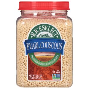 riceselect pearl couscous, israeli-style wheat couscous pasta, non-gmo, 24.5-ounce jar, (pack of 1)