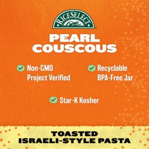 RiceSelect Pearl Couscous, Israeli-Style Wheat Couscous Pasta, Non-GMO, 24.5-Ounce Jar, (Pack of 1)