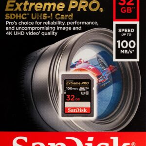 SanDisk 32GB (Five Pack) SD HC Extreme Pro Memory Card works with Digital DSLR Camera SDHC 4K V30 UHS-I (SDSDXXG-032G-GN4IN) with Everything But Stromboli (TM) Combo Reader