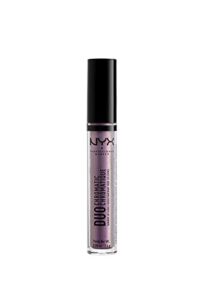 nyx professional makeup duo chromatic lip gloss - gypsy dream, lavender with blue/gold/silver duo chromatic pearls