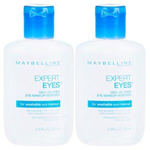 maybelline new york expert eyes oil-free eye makeup remover, 2 count