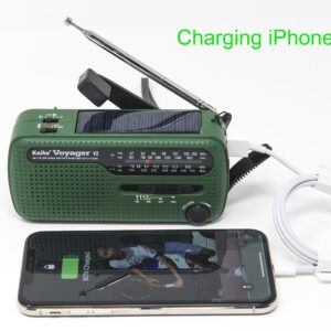 Best NOAA Portable Solar/Hand Crank AM/FM, Shortwave & NOAA Weather Emergency Radio with USB Cell Phone Charger & LED Flashlight (Green)