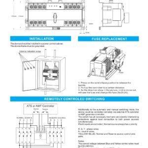 4PRO ATS-63A-4P Automatic Changeover Transfer Switch, 4 Pole, 63A, 120/208V, 50/60Hz, 2-3 Phase