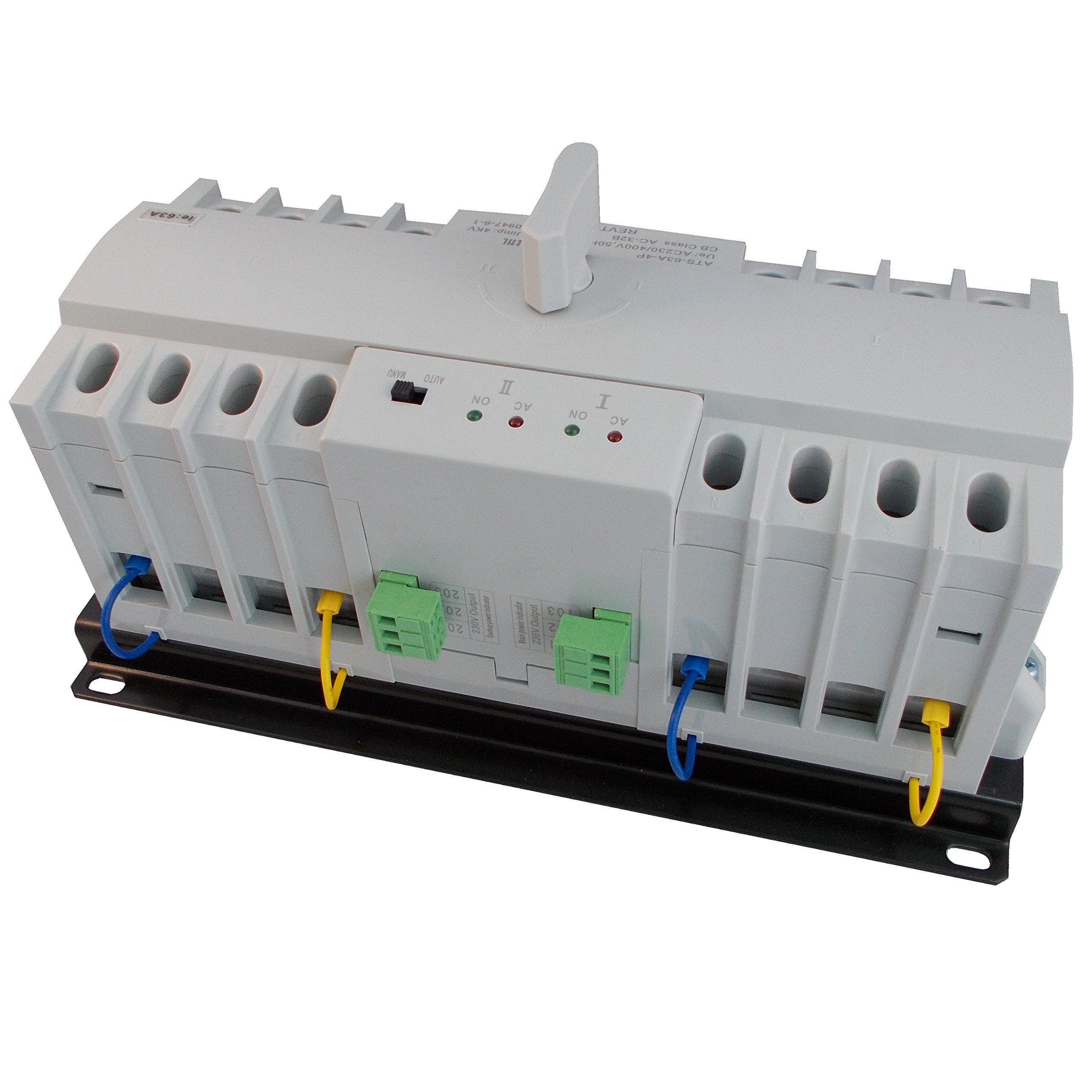 4PRO ATS-63A-4P Automatic Changeover Transfer Switch, 4 Pole, 63A, 120/208V, 50/60Hz, 2-3 Phase