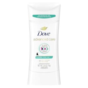 dove advanced care antiperspirant deodorant stick sheer cool anti-stain antiperspirant deodorant for soft underarms all-day sweat and 72-hour odor protection 2.6 oz