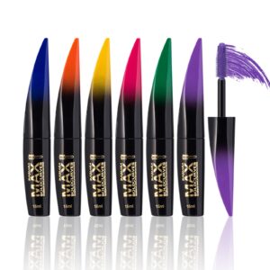 long lasting smudge-proof lash sensational mascara, fantasyday 6 pcs 0.5 fl oz washable volumizing lengthening defining curling eyelash makeup set - lift separates eye lashes false lash effect mascara