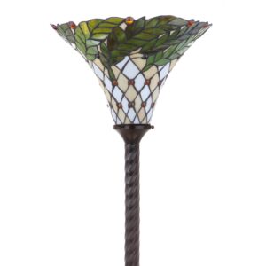 JONATHAN Y JYL8004A Botanical Tiffany-Style 71" Torchiere LED Floor Lamp, Tiffany, Traditional, Art Nouveau Style, Office, Bedroom, Living Room, Family Room, Dining Room, Hallway, Foyer, Bronze
