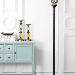 JONATHAN Y JYL8004A Botanical Tiffany-Style 71" Torchiere LED Floor Lamp, Tiffany, Traditional, Art Nouveau Style, Office, Bedroom, Living Room, Family Room, Dining Room, Hallway, Foyer, Bronze