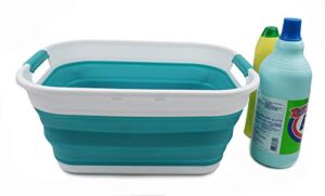 sammart 17.5l (4.6 gallon) collapsible/foldable/pop up/portable washing tub, water capacity 13.5l/3.5 gallon (1, bright blue)