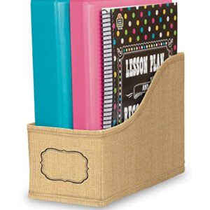 Burlap Book Bin