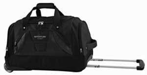 tprc adventure rip-stop upright rolling duffel bag, black, 21 inch