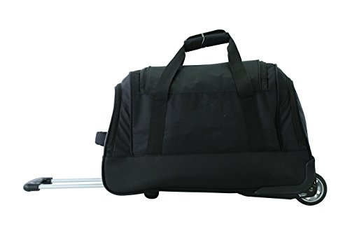 TPRC Adventure Rip-Stop Upright Rolling Duffel Bag, Black, 21 Inch