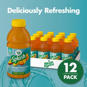 V8 Splash Mango Peach Flavored Juice Beverage, 16 FL OZ Bottle (Pack of 12)