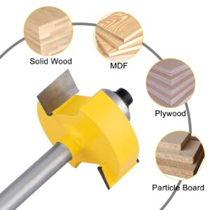 JTTJDB 1/4-Inch Shank Rabbet Router Bit with 6 Bearings Set - 1/8", 1/4", 5/16", 3/8", 7/16", 1/2" Interchangeable Bearings