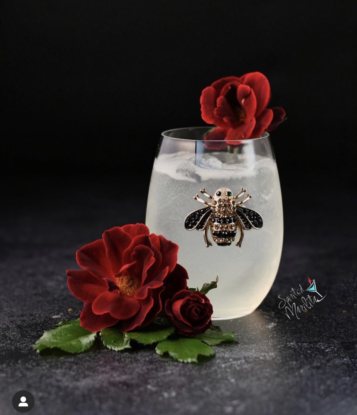 THE QUEENS' JEWELS - Bee Stemless Wine Glass, 21 oz. – Jeweled Eye-Catching Bumble Bee - Hand-Decorated Glassware – Not Painted – Dazzling and Unique