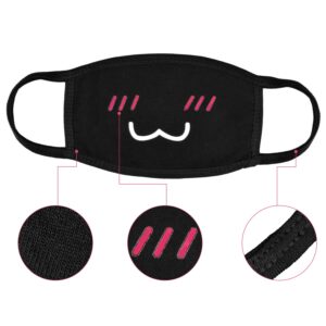 Aniwon Kawaii Muffle Mask, 5 Pack Anti-Dust Anime Cotton Mouth Mask Cute Kaomoji Face Mask