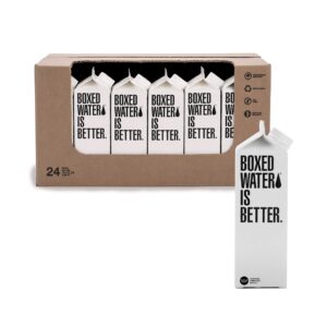 boxed water 16.9 oz. (24 pack) – purified drinking water in 92% plant- based boxes – 100% recyclable, bpa-free, refillable/reusable cartons – more sustainable than plastic bottled water