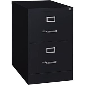 pemberly row 25" greenguard gold certified 2-drawer metal legal width vertical file cabinet with lock included in black