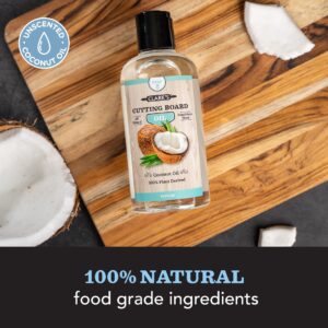 CLARK'S Coconut Cutting Board Oil - Refined for Kitchen Countertops - Butcher Blocks - Wooden Bowls - Clark's Cutting Board Oil - Seals Wood - Food Safe - No Mineral Oil - Clark Brush Compatible