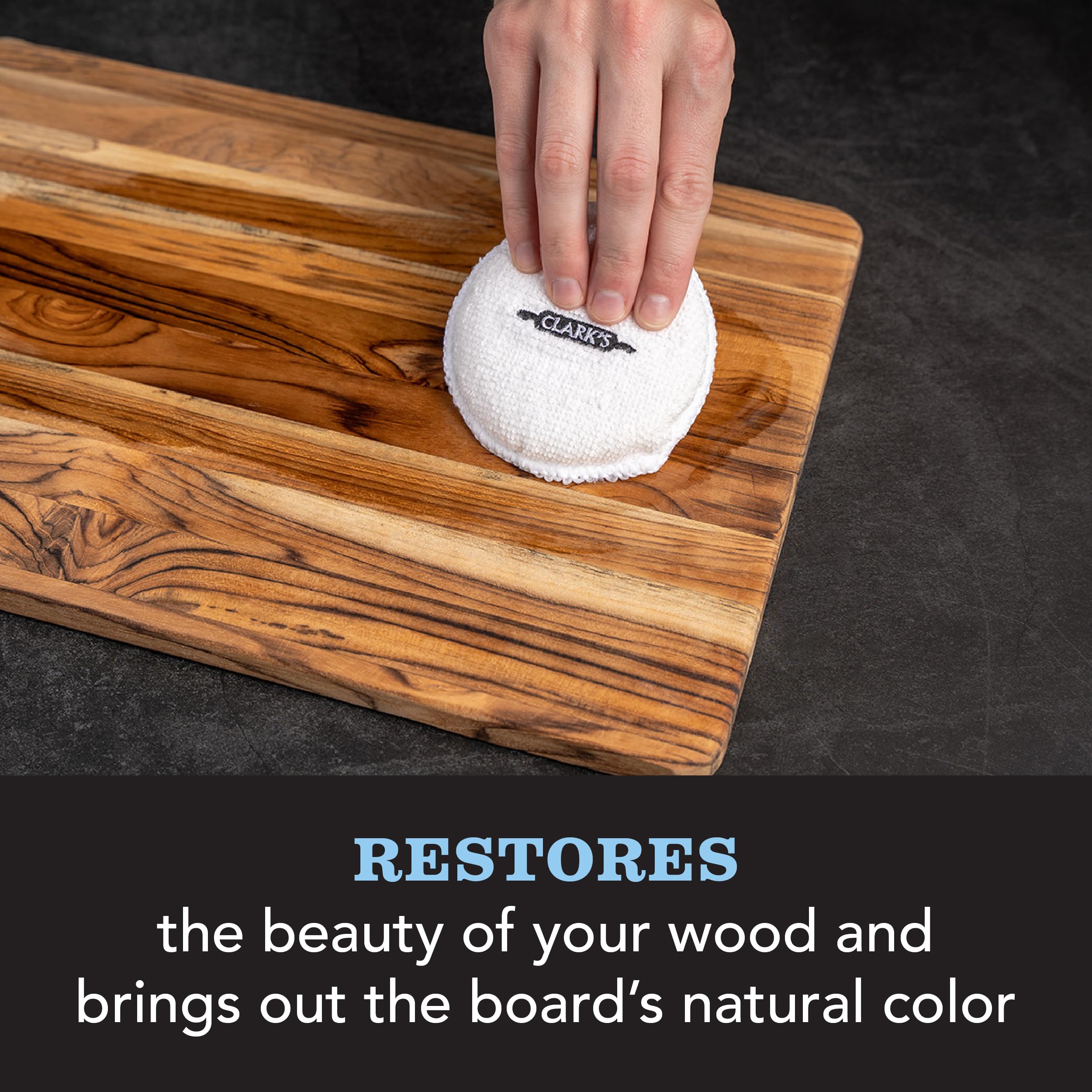 CLARK'S Coconut Cutting Board Oil - Refined for Kitchen Countertops - Butcher Blocks - Wooden Bowls - Clark's Cutting Board Oil - Seals Wood - Food Safe - No Mineral Oil - Clark Brush Compatible