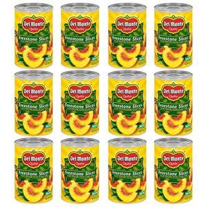 del monte canned sliced peaches in heavy syrup, 15.25 ounce (pack of 12) sliced, cal. freestone